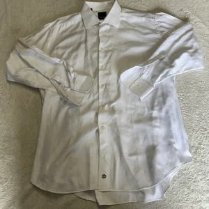 David Donahue Dress Shirt 18 34/35 Men White Long Sleeve Button Up Twill Formal - Picture 1 of 6