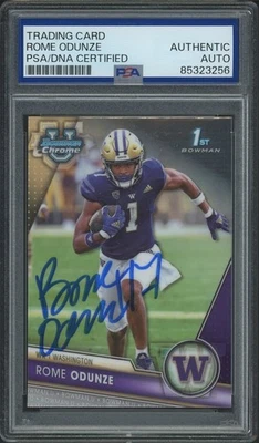 ROME ODUNZE SIGNED/AUTOGRAPHED 2023 BOWMAN CHROME UNIVERSITY 1ST #138 - PSA/DNA - Image 1 of 2