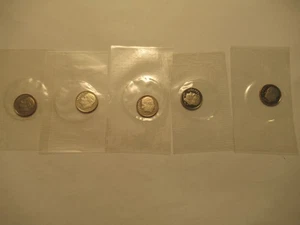 Lote de 5 monedas de diez centavos Roosevelt de prueba S 2021 como nuevas en celofán como nuevas de Estados Unidos - Imagen 1 de 7