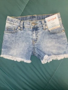 Cat & Jack Shorts Mid Rise Adjustable Waist Xs Sz 4-5 Stretch New - Picture 1 of 6