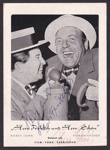 Booby John & Roman Sporer DEUTSCHE KOMIKER signierte Postkarte - Bild 1 von 2