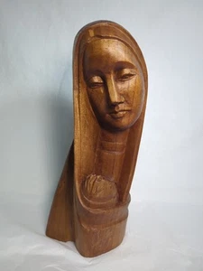 Mary & Jesus Handcrafted Wooden Statue - Picture 1 of 10