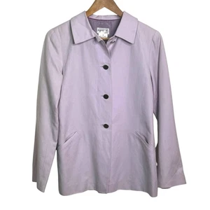 Cappotto giacca vintage lavanda Agnes B Paris taglia 1 piccolo misto lino con bottoni - Foto 1 di 6