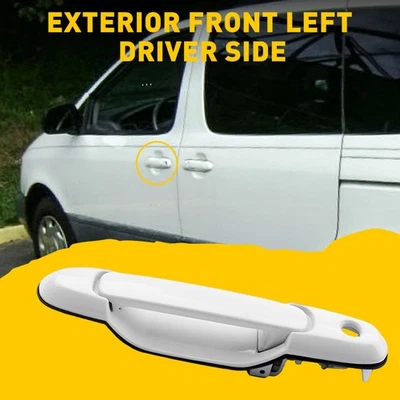 Door Handle Exterior Driver Side Fit 98-03 Front Left Sienna Toyota Outer White - Imagem 1 de 4