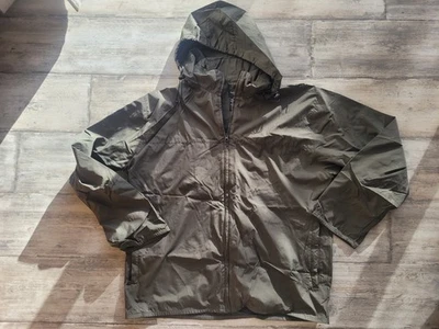 VanHeusen Sport Mens L Large Windbreaker Rain Jacket Hidden Hood Full Zip Green - Image 1 of 2