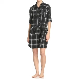 Nuevo con etiquetas Vestido de franela Fox para mujer talla mediana negro túnica a cuadros abotonada informal - Imagen 1 de 6