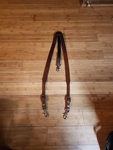 Men’s Leather Trucker SUSPENDERS Brown Quality Made Nice Adjustable Trigger Snap - Picture 1 of 9