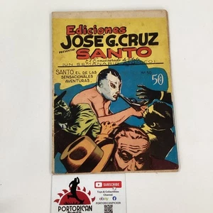 1953 SPANISCHE COMICS SANTO #50 EL ENMASCARADO DE PLATA JOSE G CRUZ JGC MEXIKO - Bild 1 von 7
