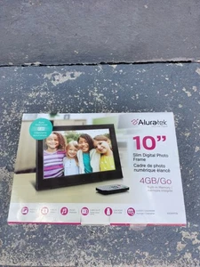 NIB Aluratek 10" Slim Digital Photo Frame 4GB built-in Memory & Remote ASDMPF09 - Picture 1 of 2