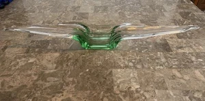 Vintage 26" Tiffin Empress Art Glass Emerald Green Centerpiece RARE MCM Bowl - Picture 1 of 14