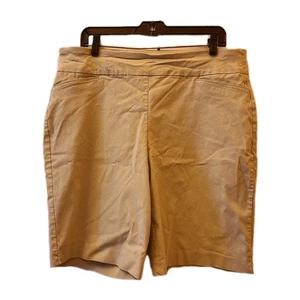 Attyre Samantha Khaki Bermuda Mid Rise Active Pull On Shorts Womans Size 18W - Picture 1 of 10