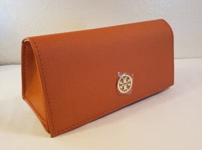 TORY BURCH AUTHENTIC Eyeglasses Sunglasses  ORANGE LARGE CASE + MICROFIBER POUCH - Image 1 of 4
