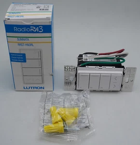 Lutron Sunnata RRST-HN3RL-SW White Radio RA2 RA3 Hybrid Keypad LED Wireless - Picture 1 of 5