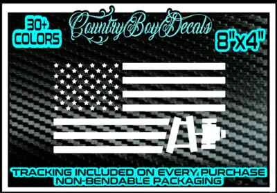 FARM American Flag TRACTOR Vinyl Decal Sticker Diesel Truck Car Brush Hog Grass  - Image 1 of 3