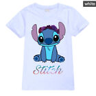 Kids Boys Girls Stitch Printed Summer Short Sleeve T-shirt Tops Tee Pullover UK
