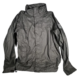 Marmot Hooded Full Zip Windbreaker Mens M Gray Outdoors Hiking Trail - Picture 1 of 8