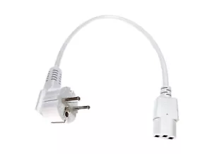 kurzes Netzkabel (gew. Schutzkontaktstecker auf Kaltgerätebuchse) 40cm 0,4m weiß - Bild 1 von 2