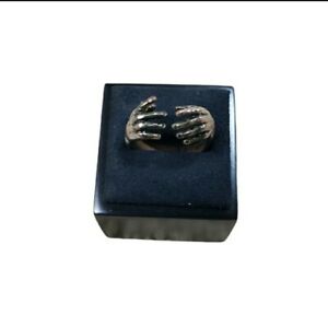 Size 7 Bronze Toned Wrapped Hands Ring