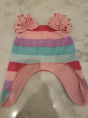 THE CHILDREN'S PLACE 6-12 MESES Rayas FLEECE INVIERNO SOMBRERO Doble Puntos  Foto 1 de 3