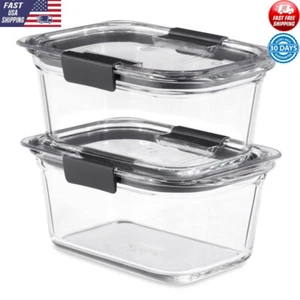 2-Pack 4.7 Cup Glass Food Storage Containers Airtight Leak-Proof Lids BPA-Free - Picture 1 of 4