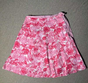 Elevenses Anthropologie Midi Skirt Womens Size 2 Pink Floral Cotton Lined - Picture 1 of 8