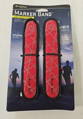 Nite Ize Safety Marker LED Red Reflective Runner Jogger High Vis Wrist Arm Bands - Image 1 of 4