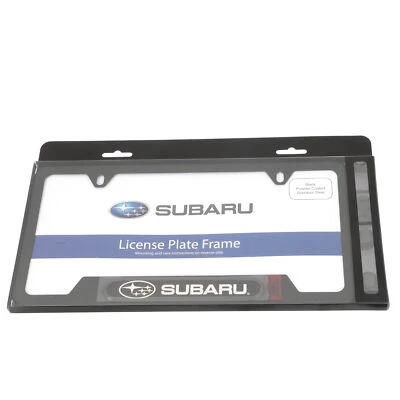 OEM Subaru License Plate Frame Matte Black Ascent Crosstrek Impreza SOA342L167 - Image 1 of 4