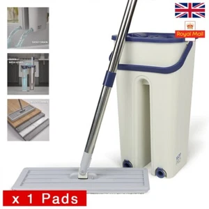 Juego de fregona y cubo Mop PRO multifuncional lavado y secado exprimidor plano 360° + 1 almohadilla - Imagen 1 de 13