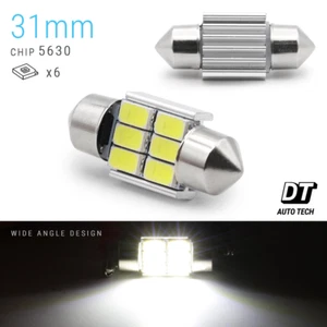 2X Chip LED Blanco Mapa/Cúpula Interior Luces Bombillas 31MM Festón Alta Potencia 5630 - Imagen 1 de 8