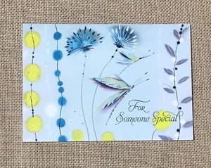 Marilyn Robertson Dragonfly Dandelion Wishes Birthday Card Junk Journaling - Picture 1 of 4
