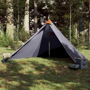 Tipi-Familienzelt 7 Personen Grau und Orange Wasserdicht - Bild 1 von 11