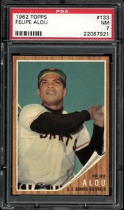 1962 Topps #133 Felipe Alou Green Tint PSA 7 NM