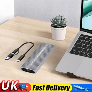 USB3.2 To M.2 NVME SSD Case 10Gbps PCIe 6Gbps SATA SSD Disk Box (2in1 Cable) UK - Bild 1 von 9