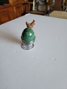 Collectible Made In Italy Green Stone Egg With Stand !