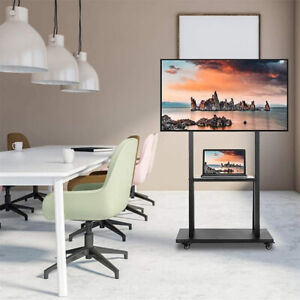 Mobile TV Floor Stand Portable TV Cart Movable Screen MonitorTrolley for 32"-80"