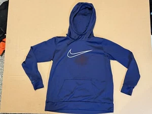Nike Hoodie Stained Dri Fit Womens L Large Blue Just Do It Down Center Of Back - Picture 1 of 8