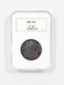 1880 Liberty Seated Silver Half Dollar NGC PR63 Old NGC Fatty Holder Gold Label - Picture 1 of 6
