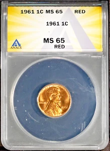 1961 1c Lincoln Small Cent MS 65 Red ANACS # 7696016 + Bonus - Picture 1 of 2