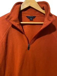 Land's End 1/4 zip rust orange 42/44 L pullover fleece top - Picture 1 of 11