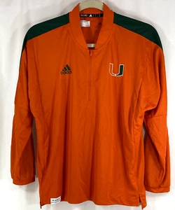 Adidas University Miami Hurricanes 1/4-Zip Strickpullover Orange H48075 Herren L - Bild 1 von 13