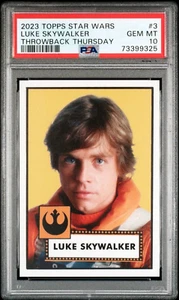 2023 Topps Throwback Thursday #3 LUKE SKYWALKER Star Wars TBT SP PSA 10 GEM MINT - Picture 1 of 10