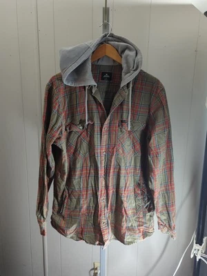 Camisa Rip Curl Ranchero Franela Manga Larga XL Zen Frontal Botón Con Capucha Foto 1 de 4