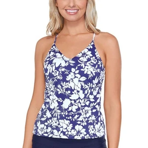 Raisins Blue Floral Tankini Swim Top - Picture 1 of 11