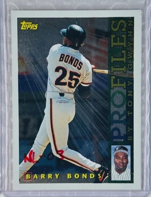 1996 Topps #NL03 Barry Bonds San Francisco Giants Profiles by Tony Gwynn | HOF - Image 1 of 2
