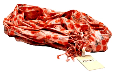 Fossil Willa Shiny Dot Scarf Orange New! NWT - Image 1 of 3