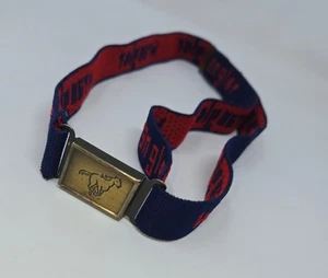 Vintage Wrangler Jungen gewebter elastischer Gürtel marineblau rot Magnetschnalle 36" verstellbar - Bild 1 von 11