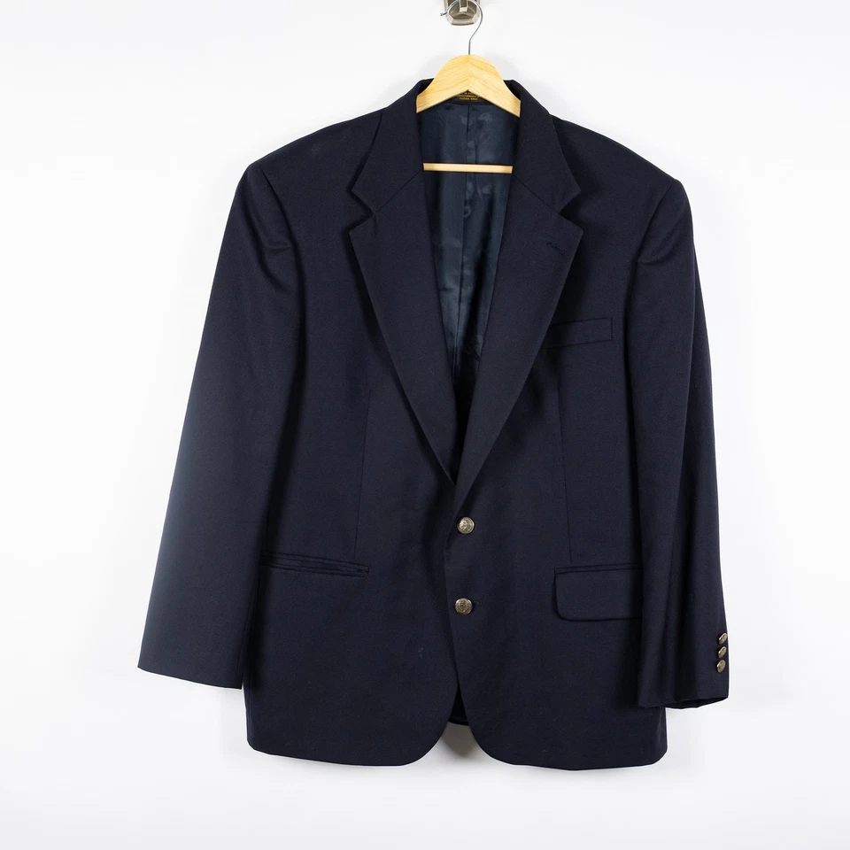 Blazer Oscar de la Renta para Hombres 42S Azul Marino 100% Lana Forrada Chaqueta Calce Clásico Foto 1 de 4