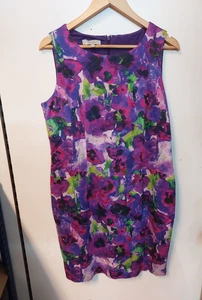 Vestido floral morado sin mangas Hobbs - Reino Unido para mujer 16 - Imagen 1 de 10