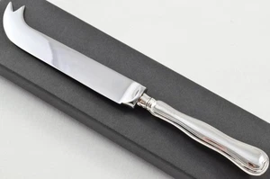 Antiguo cuchillo de queso con mango de plata esterlina maciza patrón de violín francés 1922 - Imagen 1 de 6