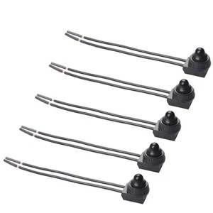 5Pcs Push Button Switch 12V Wired RV Waterproof On-Off Micro Light Toggle Swi... - Picture 1 of 5